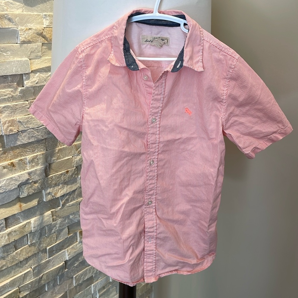H&M Pale orange striped button down shirt